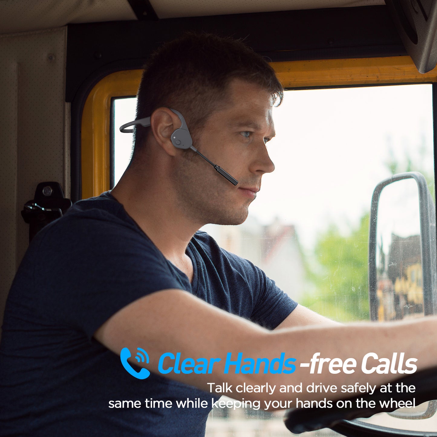 Vidonn Bone Conduction Headphones with Microphone  Wireless Commercial Use (S/M)