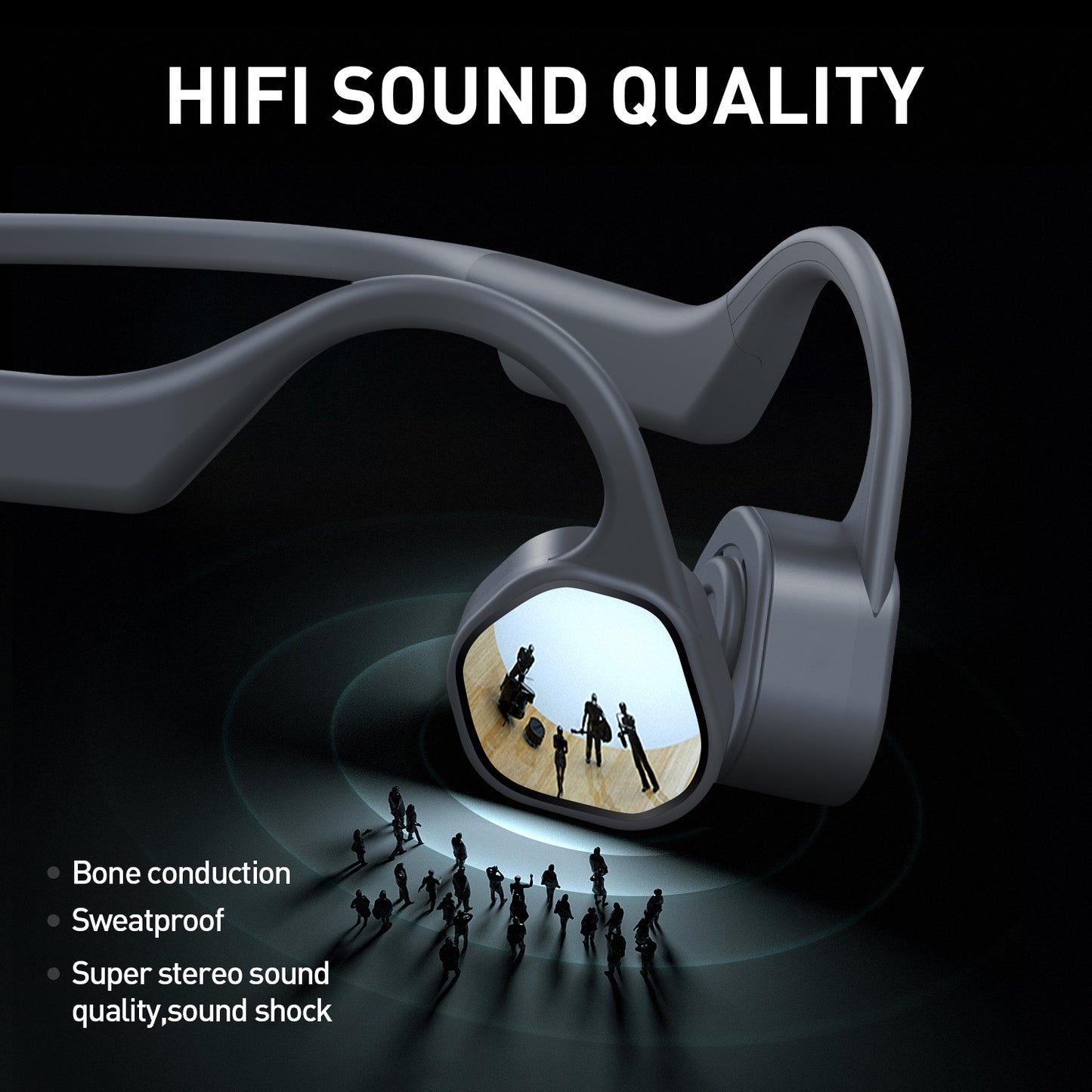 Vidonn F3 Bone Conduction Headphones Open Ear Wireless Sport Earphone